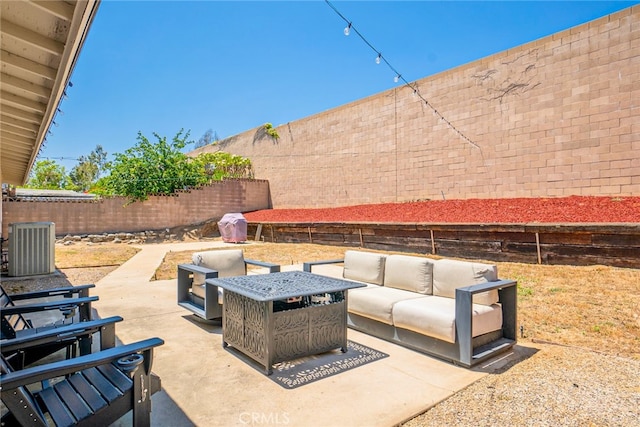 9140 Garden St, Rancho Cucamonga, CA 91701 - fenced backyard with an outdoor living space and a patio area