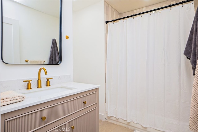 9140 Garden St, Rancho Cucamonga, CA 91701 - full bath with vanity, shower / tub combo, and tile patterned flooring