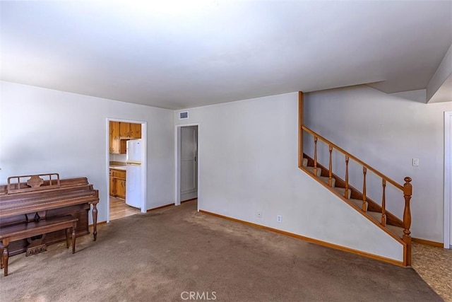 14836 Rayfield Dr, La Mirada, CA 90638 - living area featuring carpet flooring and stairway