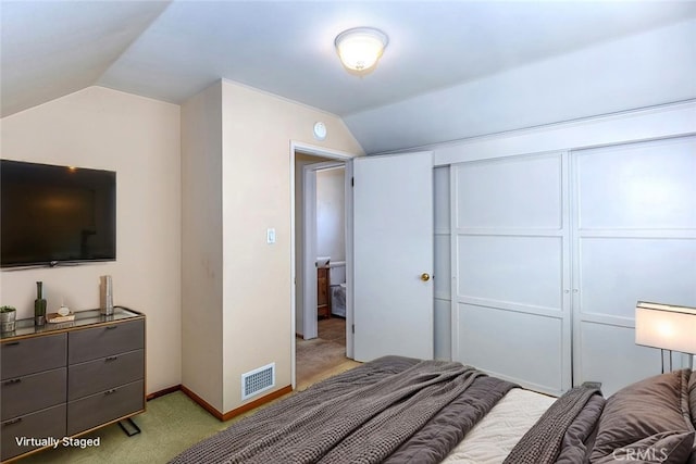 14836 Rayfield Dr, La Mirada, CA 90638 - bedroom featuring lofted ceiling and light carpet