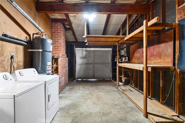 2344 Porter Way, Chico, CA 95926 - basement featuring strapped water heater and independent washer and dryer