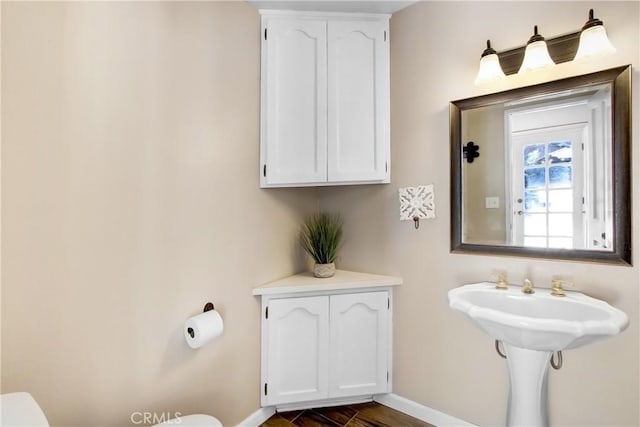17321 Sunset View Dr, Riverside, CA 92504 - bathroom with toilet and wood finished floors