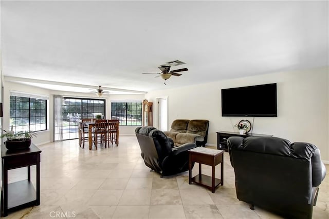 17321 Sunset View Dr, Riverside, CA 92504 - living area with a ceiling fan