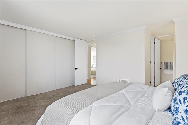 6542 Ocean Crest Dr Unit B208, Rancho Palos Verdes, CA 90275 - carpeted bedroom with ornamental molding and a closet