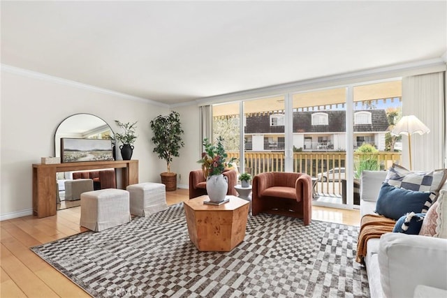 6542 Ocean Crest Dr Unit B208, Rancho Palos Verdes, CA 90275 - living area with crown molding and wood-type flooring