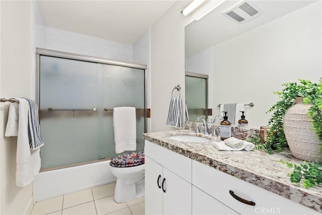 6542 Ocean Crest Dr Unit B208, Rancho Palos Verdes, CA 90275 - bathroom featuring vanity, tile patterned flooring, and enclosed tub / shower combo