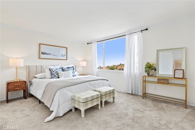 6542 Ocean Crest Dr Unit B208, Rancho Palos Verdes, CA 90275 - bedroom featuring crown molding and light colored carpet