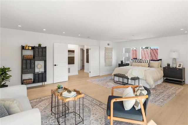 19022 Shamrock Ln, Yorba Linda, CA 92886 - bedroom with light wood finished floors and recessed lighting
