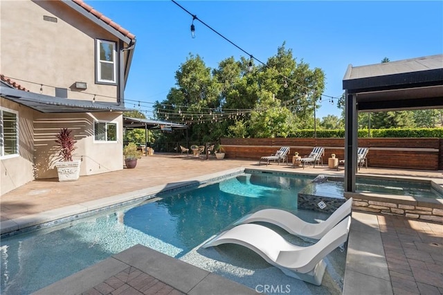19022 Shamrock Ln, Yorba Linda, CA 92886 - view of swimming pool with a patio and an in-ground hot tub