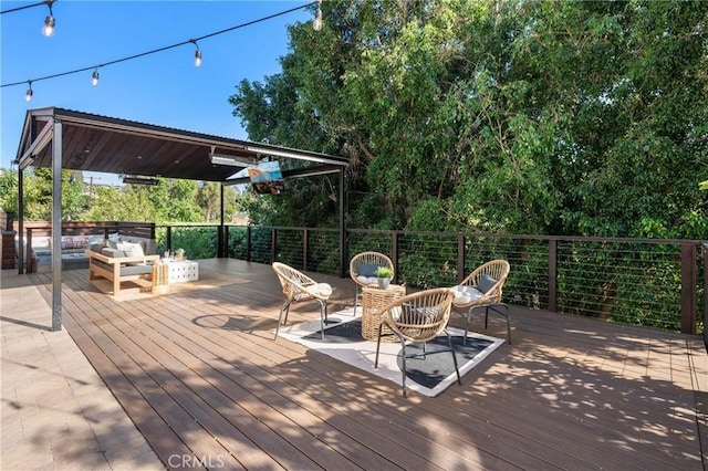 19022 Shamrock Ln, Yorba Linda, CA 92886 - wooden terrace with outdoor lounge area