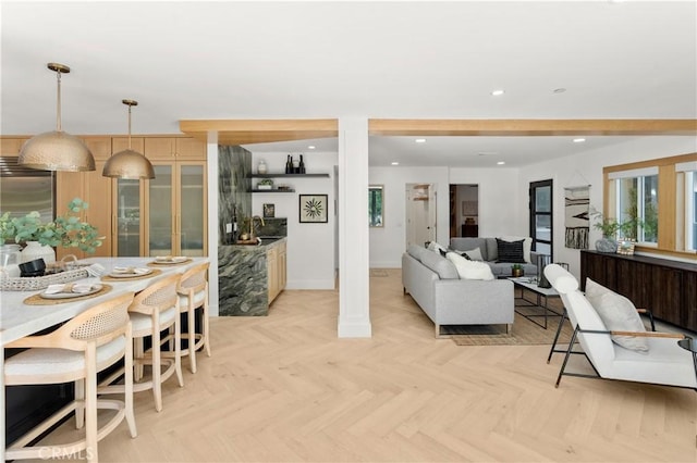 19022 Shamrock Ln, Yorba Linda, CA 92886 - living room featuring recessed lighting and baseboards