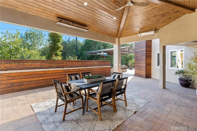 19022 Shamrock Ln, Yorba Linda, CA 92886 - view of patio / terrace featuring a ceiling fan and outdoor dining space