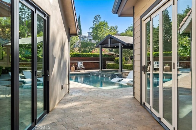 19022 Shamrock Ln, Yorba Linda, CA 92886 - view of swimming pool featuring a patio and a pool with connected hot tub