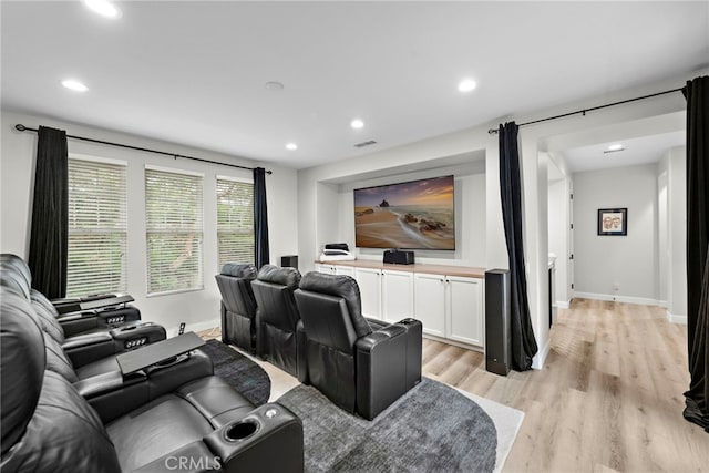 20 Becker, Ladera Ranch, CA 92694 - home theater room featuring recessed lighting and light wood-style floors