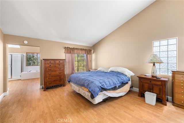 6791 Florence Pl, Rancho Cucamonga, CA 91701 - bedroom featuring light wood-type flooring and lofted ceiling