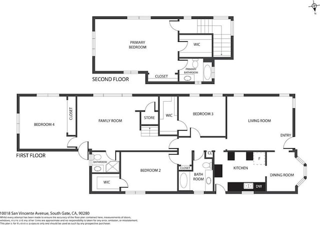 10018 San Vincente Ave, South Gate, CA 90280 - view of property floor plan