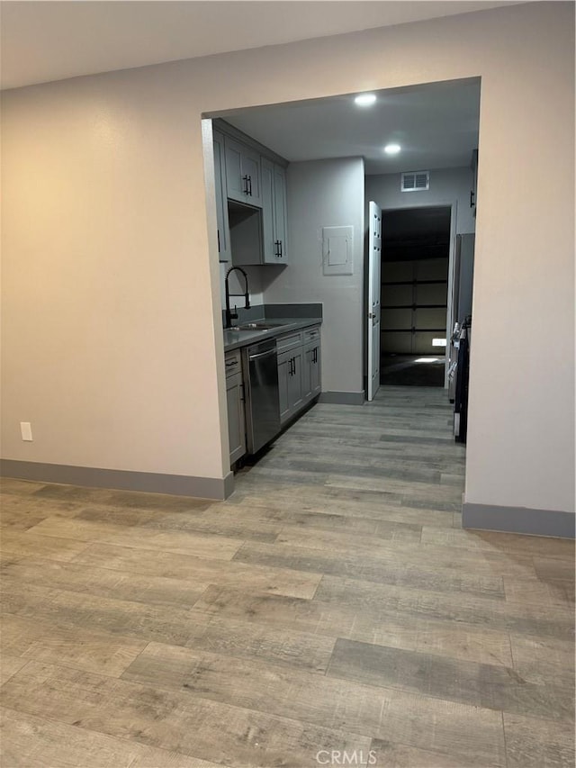 7445 Laurelgrove Ave Unit 2, North Hollywood, CA 91605 - hallway with light wood-style flooring and recessed lighting