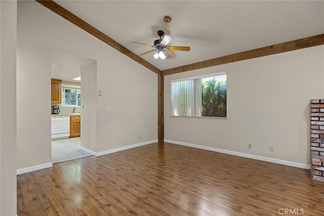 2665 Waverly Ct, Chico, CA 95973 - unfurnished living room with a ceiling fan and light wood-type flooring