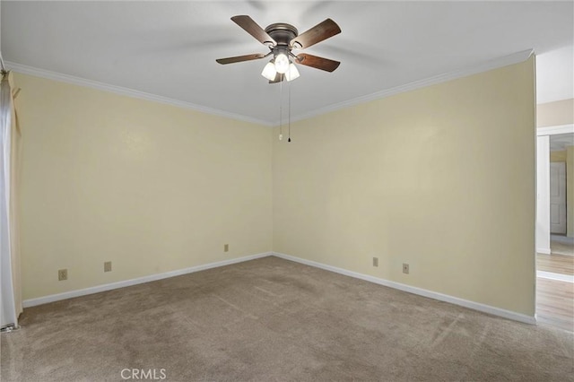 2665 Waverly Ct, Chico, CA 95973 - carpeted spare room with ornamental molding and ceiling fan