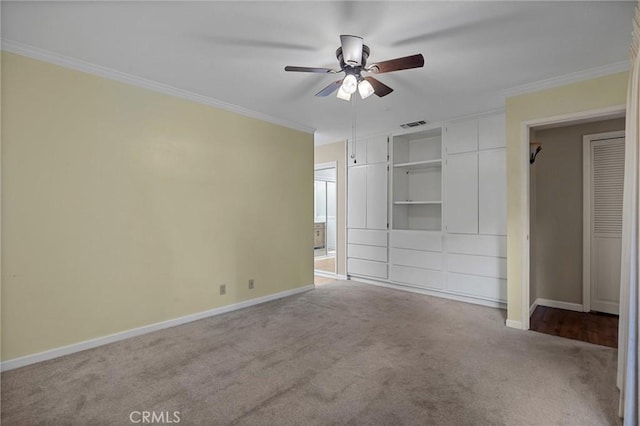2665 Waverly Ct, Chico, CA 95973 - unfurnished bedroom featuring carpet flooring, ornamental molding, and a ceiling fan
