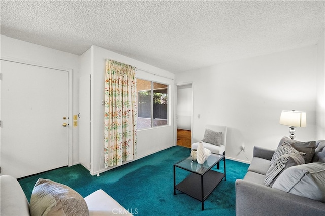 11551 Gladstone Cir, Fountain Valley, CA 92708 - living room featuring carpet floors and a textured ceiling