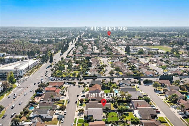 11551 Gladstone Cir, Fountain Valley, CA 92708 - aerial overview of property's location featuring nearby suburban area