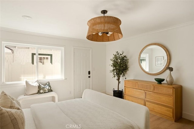 1585 Miramar Dr, Newport Beach, CA 92661 - bedroom with crown molding and light wood finished floors