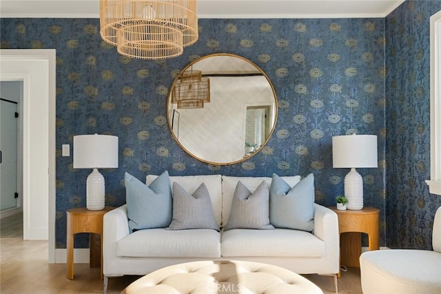 1585 Miramar Dr, Newport Beach, CA 92661 - living area featuring wood finished floors and a chandelier