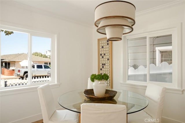 1585 Miramar Dr, Newport Beach, CA 92661 - dining room featuring ornamental molding