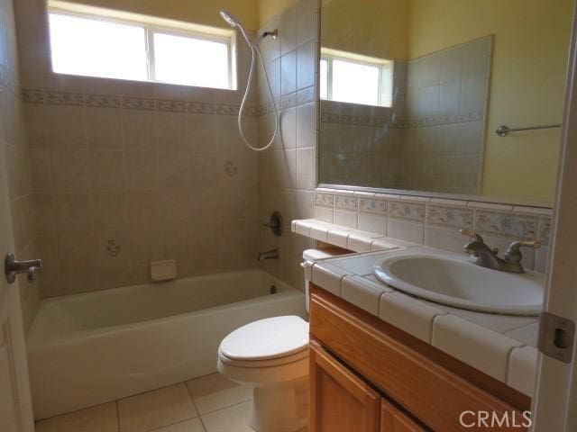 2425 Tokay Rd, Phelan, CA 92371 - full bathroom featuring vanity, shower / tub combination, and tile patterned flooring