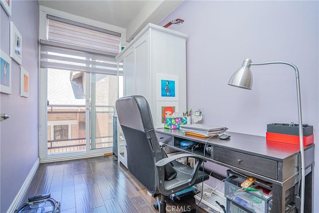 1026 S Oxford Ave Unit 206, Los Angeles, CA 90006 - home office with wood finished floors and baseboards