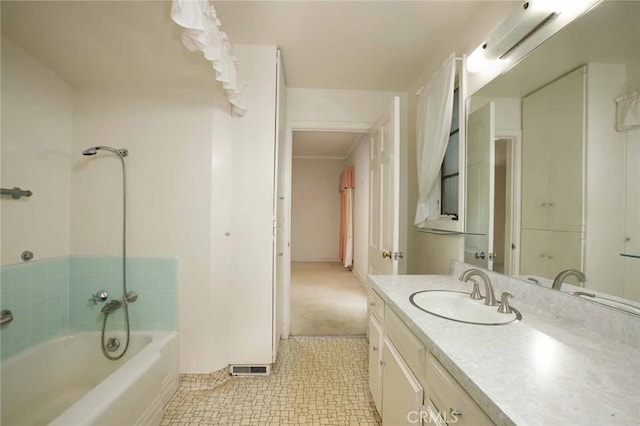 1075 Pine Oak Ln, Pasadena, CA 91105 - bathroom featuring vanity, washtub / shower combination, and tile patterned floors