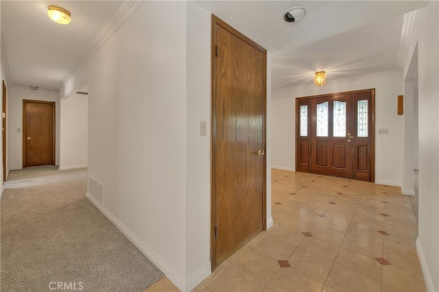 2290 Decade Ct, Riverside, CA 92506 - entryway featuring crown molding and light tile patterned floors