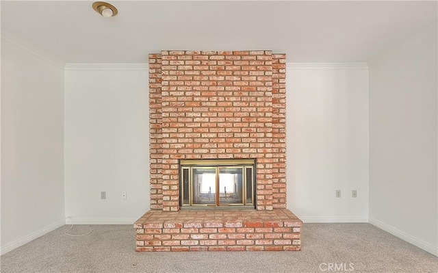 2290 Decade Ct, Riverside, CA 92506 - detailed view of a brick fireplace, crown molding, and carpet