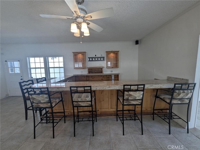 891 W Elberon Ave, San Pedro, CA 90731 - bar with a textured ceiling and a ceiling fan
