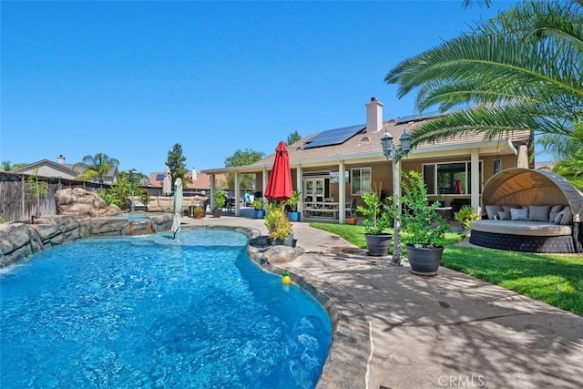 185 Alabaster Loop, Perris, CA 92570 - view of swimming pool featuring a patio and a pool with connected hot tub