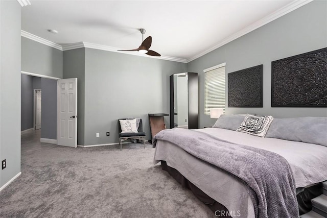 185 Alabaster Loop, Perris, CA 92570 - carpeted bedroom featuring crown molding and a ceiling fan