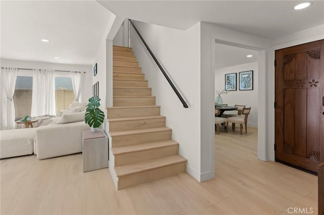 17698 Locust St, Fountain Valley, CA 92708 - stairway with recessed lighting and wood finished floors