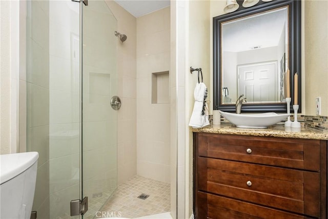 2 Via Barcaza, Coto De Caza, CA 92679 - bathroom featuring a shower stall and vanity