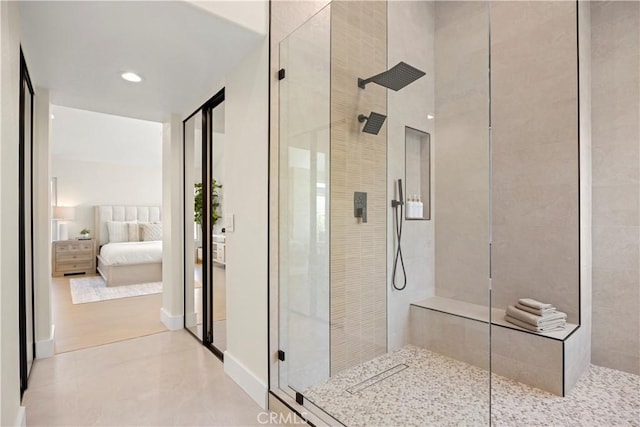 24876 Avenida Avalon, Laguna Hills, CA 92653 - ensuite bathroom featuring a walk in shower and tile patterned flooring