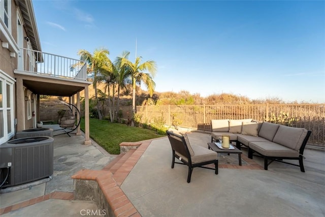 2886 Muir Trail Dr, Fullerton, CA 92833 - patio / terrace featuring outdoor lounge area, a fenced backyard, and a patio