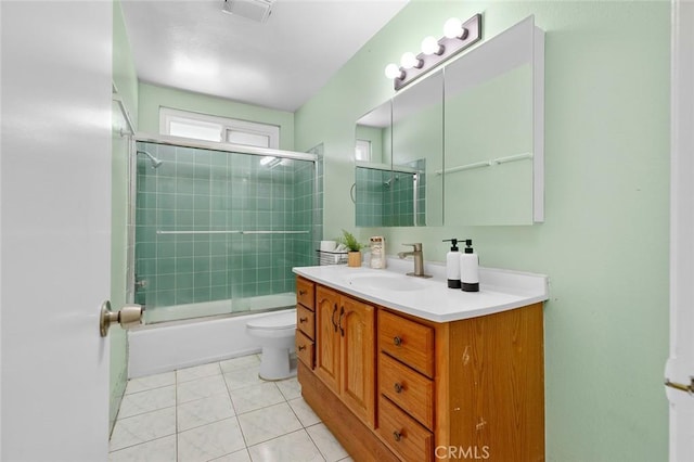 8515 Edgebrook Dr, Garden Grove, CA 92844 - full bathroom with vanity, bath / shower combo with glass door, and tile patterned flooring