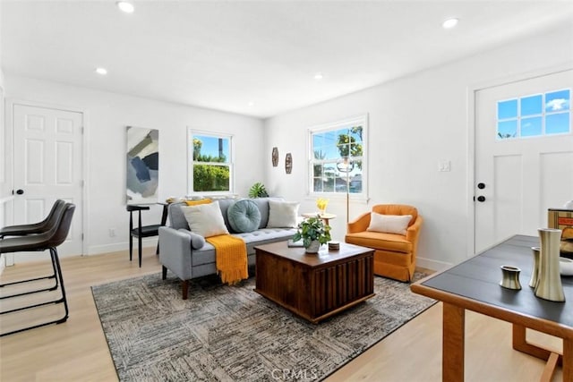 3839 Riverside Dr, Chino, CA 91710 - living area featuring light wood-type flooring and recessed lighting