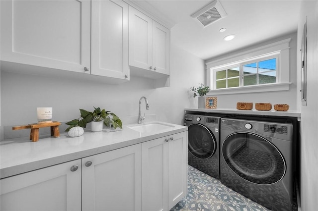 1605 Steinhart Ave, Redondo Beach, CA 90278 - laundry area with washing machine and clothes dryer, cabinet space, and recessed lighting