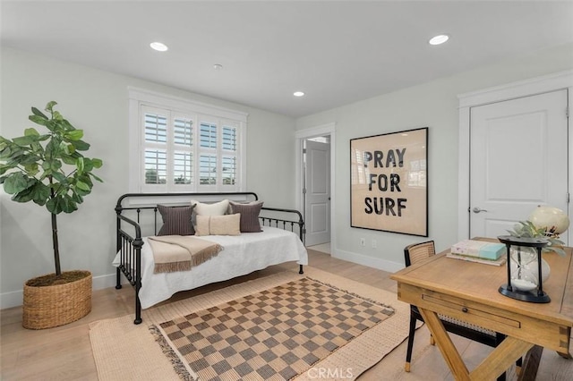 1605 Steinhart Ave, Redondo Beach, CA 90278 - bedroom with light wood-style flooring and recessed lighting