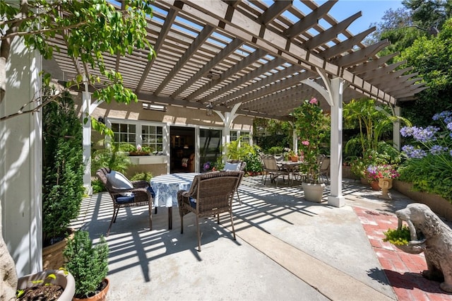 18911 Crimson Cir, Huntington Beach, CA 92646 - view of patio with outdoor dining space and a pergola