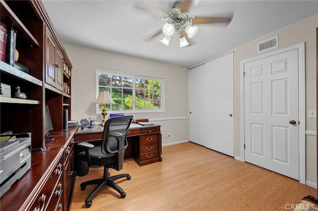 18911 Crimson Cir, Huntington Beach, CA 92646 - office space featuring ceiling fan and light wood-style flooring