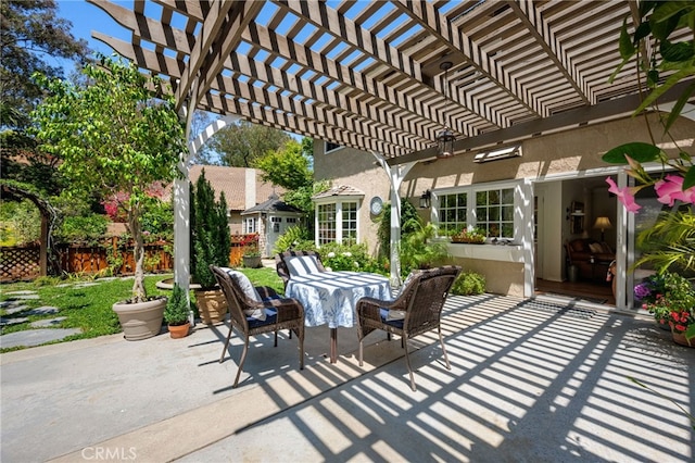 18911 Crimson Cir, Huntington Beach, CA 92646 - view of patio featuring a pergola and a shed