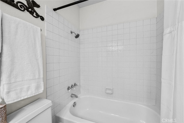 18911 Crimson Cir, Huntington Beach, CA 92646 - bathroom with shower / bathtub combination with curtain and toilet