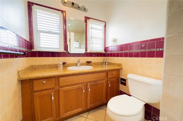 4124 Ivar Ave, Rosemead, CA 91770 - bathroom with vanity, tile walls, and tile patterned flooring